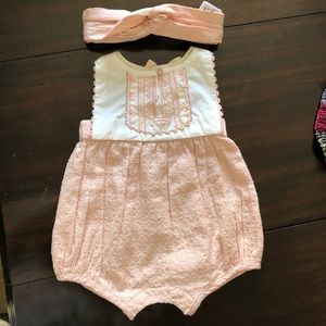 NWOT Catherine Malandrino Mini Romper Blush 3/6 Mo